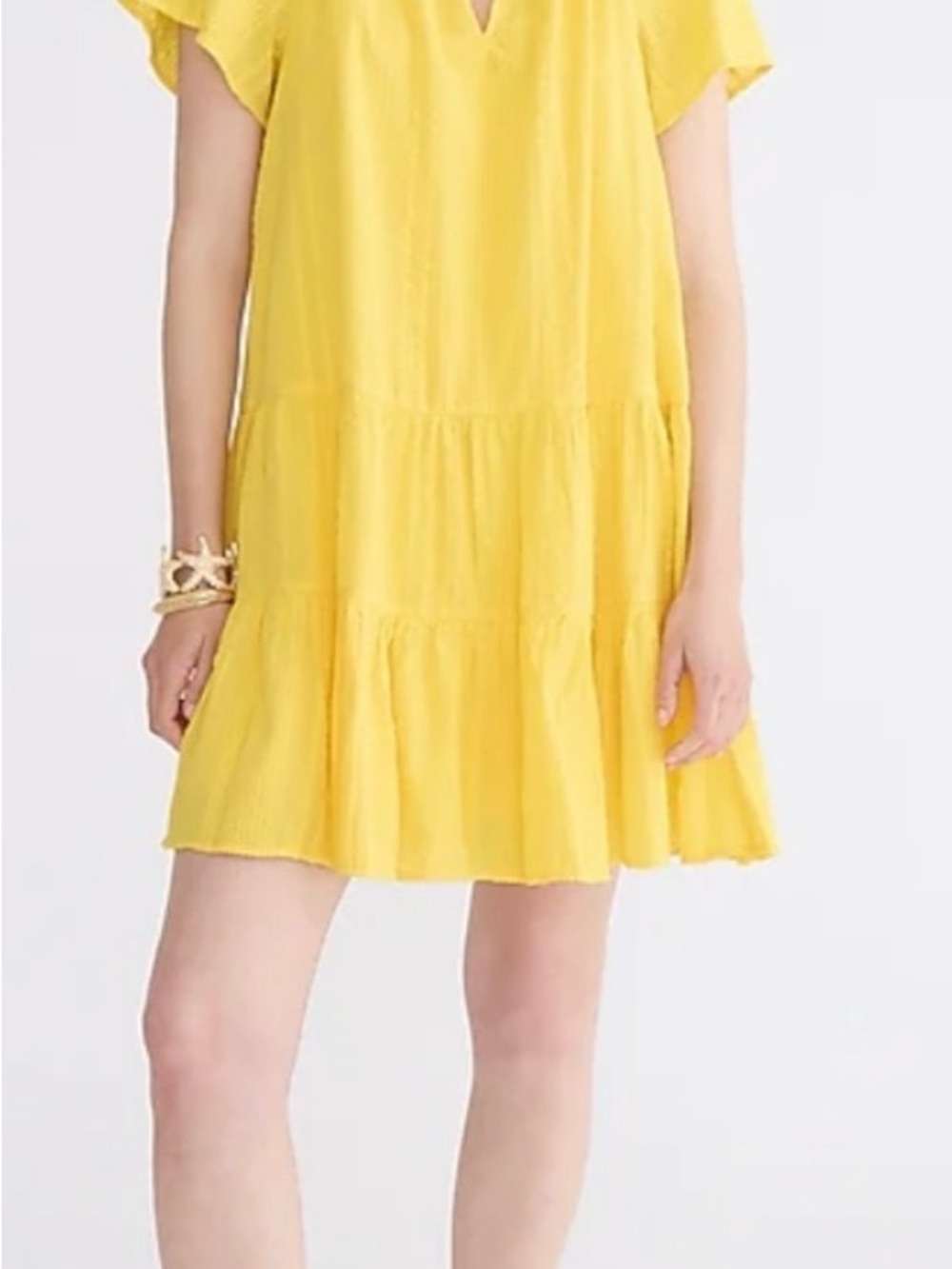 J. Crew Sunny Yellow Tiered Mini Dress